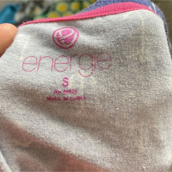 ⭐ 3/$15 Energie Navy Anchor Print V-Neck Short Sleeve Tee S - Picture 6 of 6